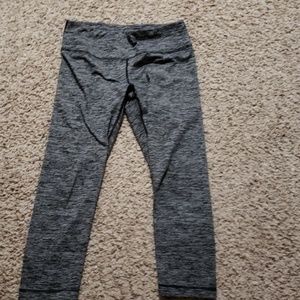 Black and gray striped capris